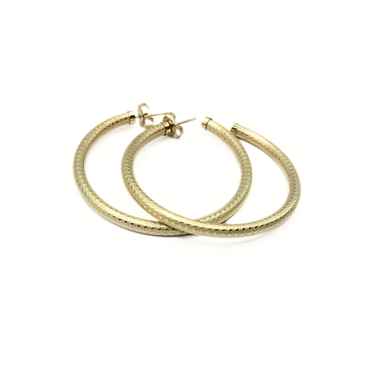 Bali 14k Gold-Filled Patterned Post Hoops