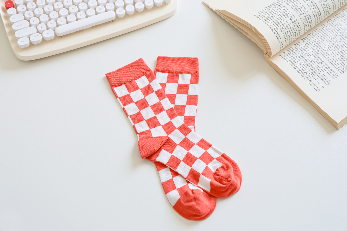 Checkered Cotton Socks - Trendy & Soft Crew Socks