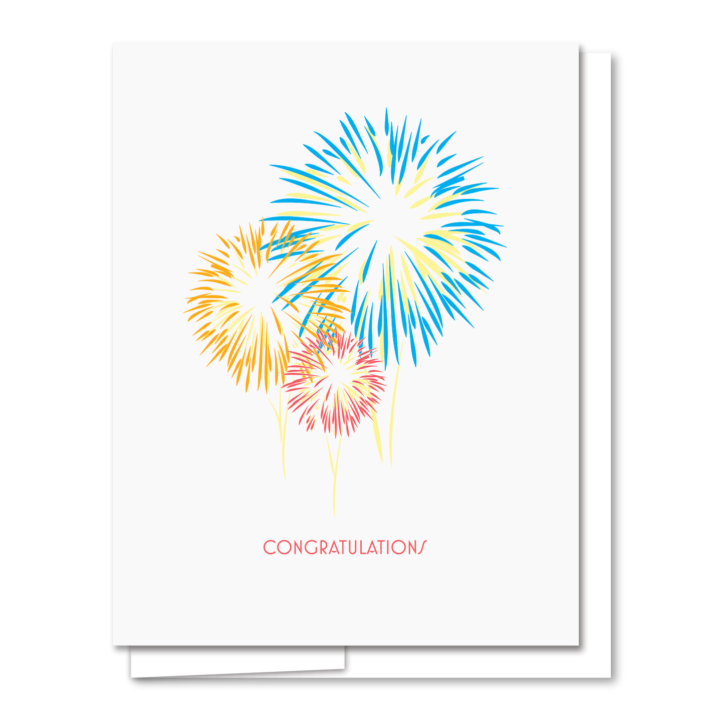 Fireworks - Letterpress Congratulations Card