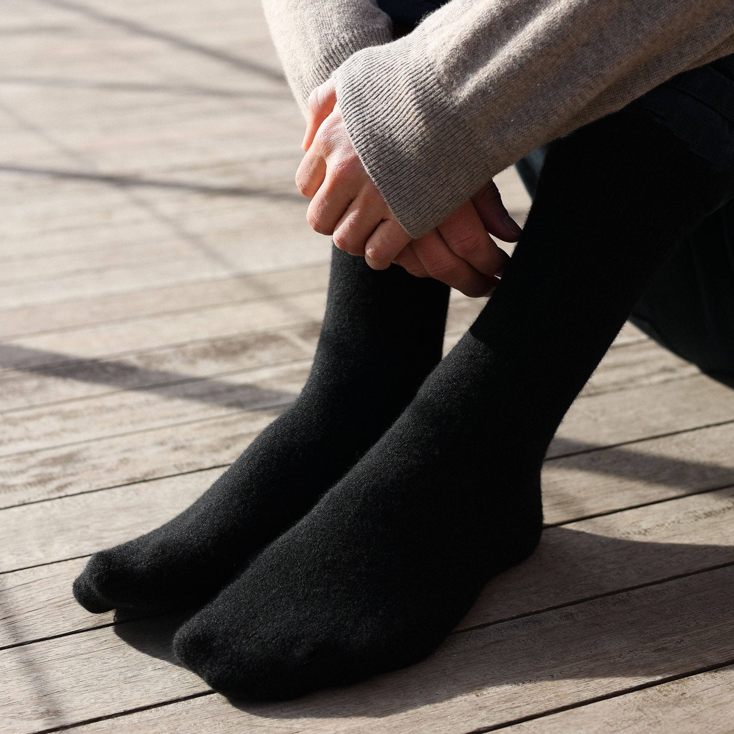KLUE plain merino Wool socks | Black