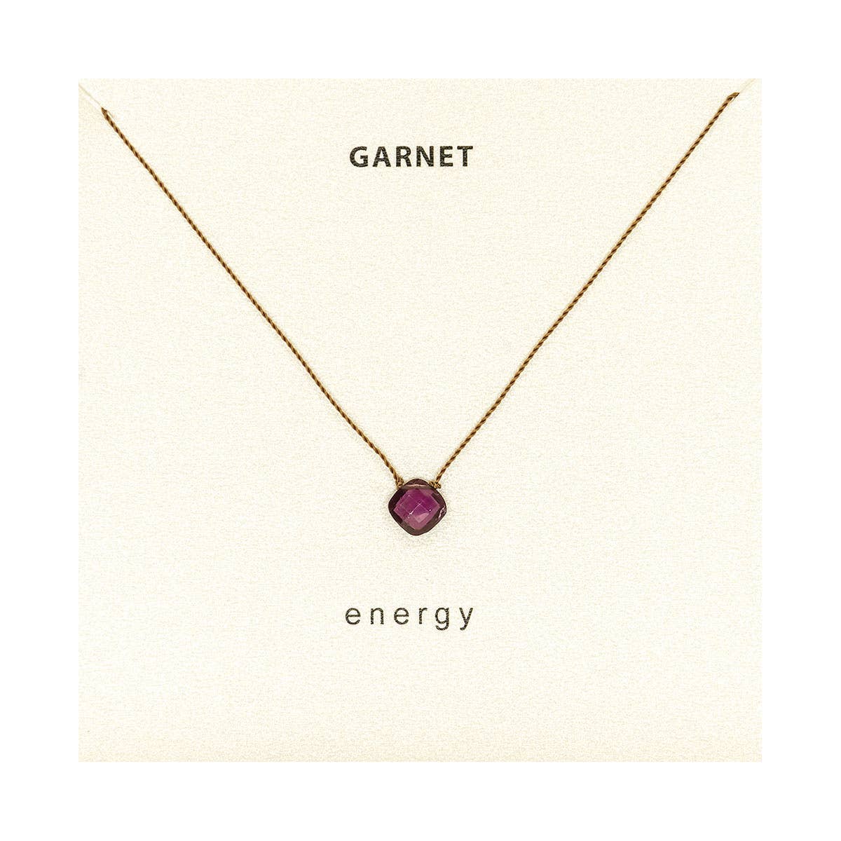 Garnet Energy Necklace, Gemstone Intention Necklace