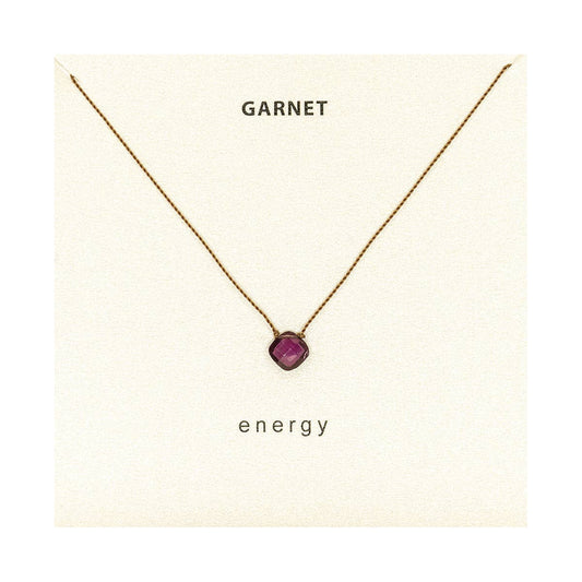 Garnet Energy Necklace, Gemstone Intention Necklace