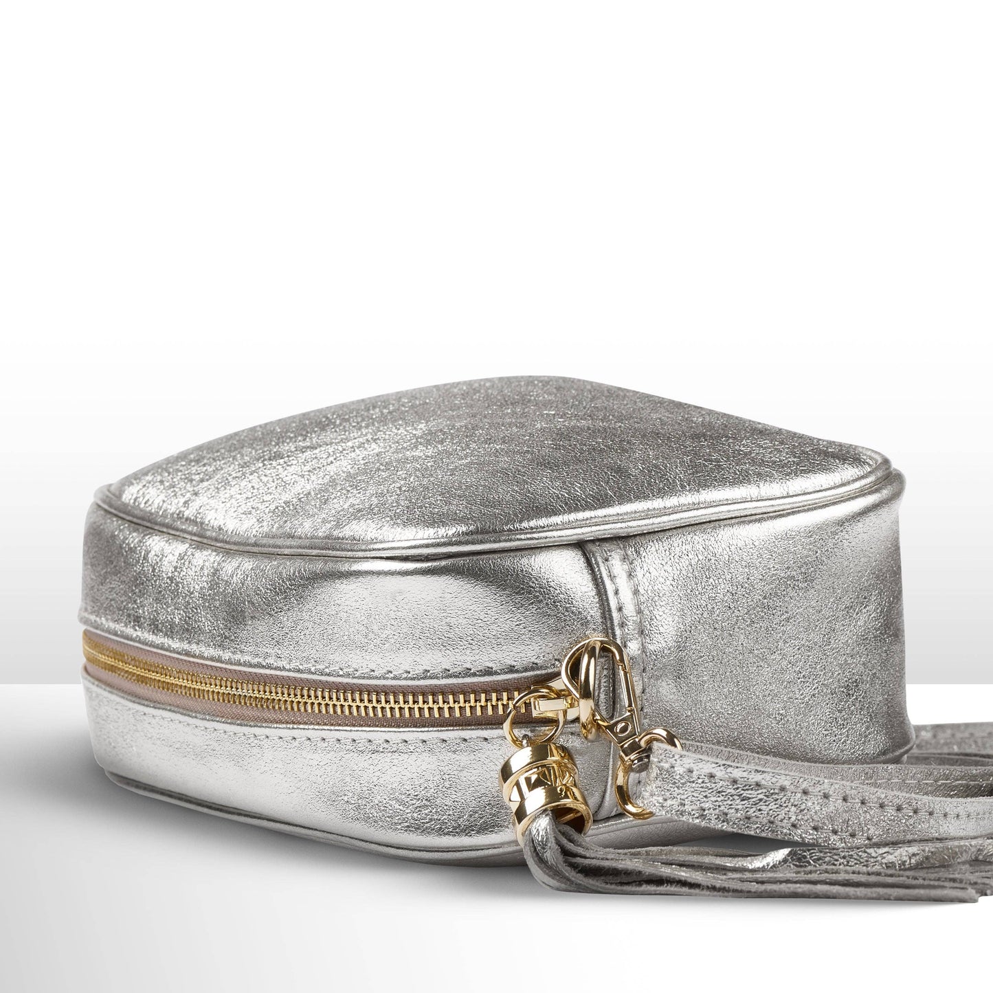 Italian Genuine Metallic Suede Crossbody Bag 231302