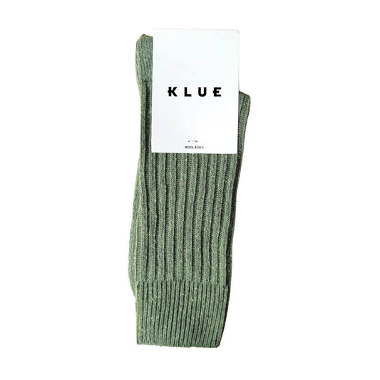 KLUE Silk and Wool DUST STAR socks | Green Olive