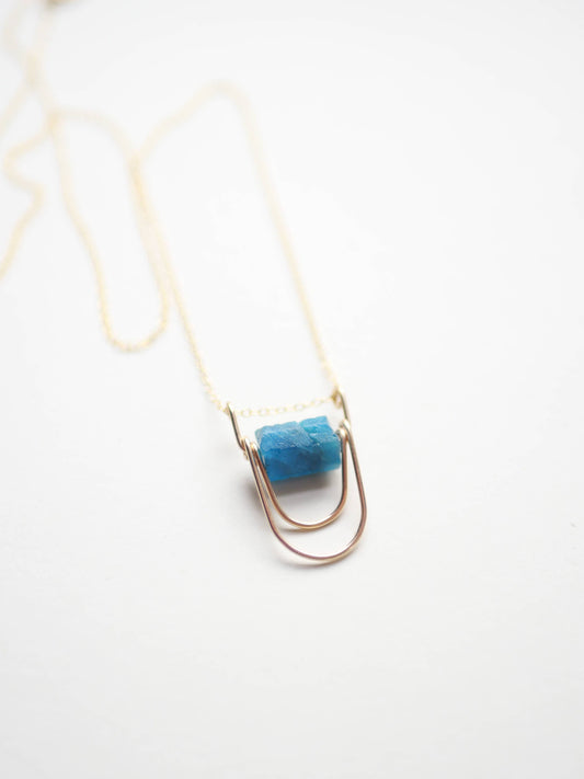 Ripple Necklace - Delicate Raw Gemstone Pendant