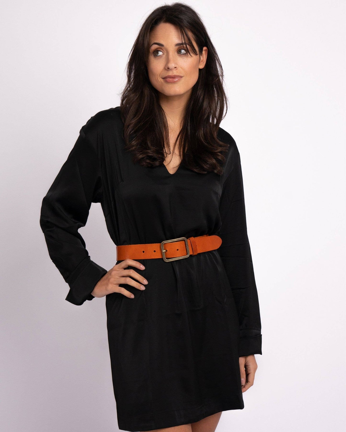 Hedy | Vintage Gold Buckle Leather Belt