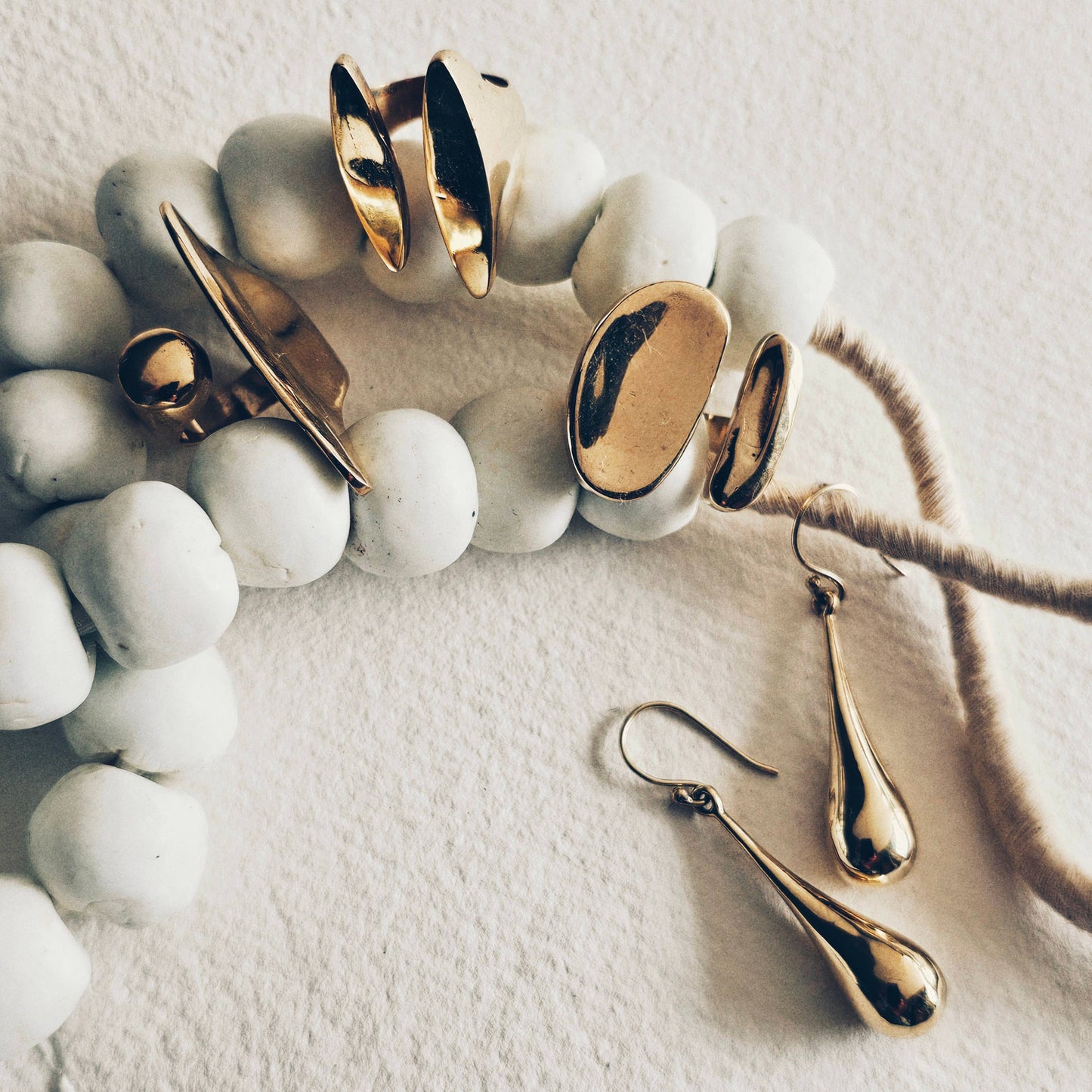 Brass droplet teardrop tear hanging dangle earrings