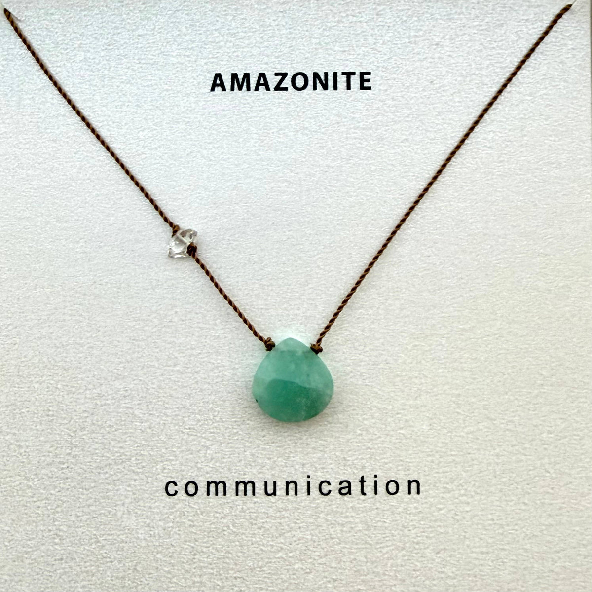 Amazonite with Herkimer Diamond Comminication Necklace