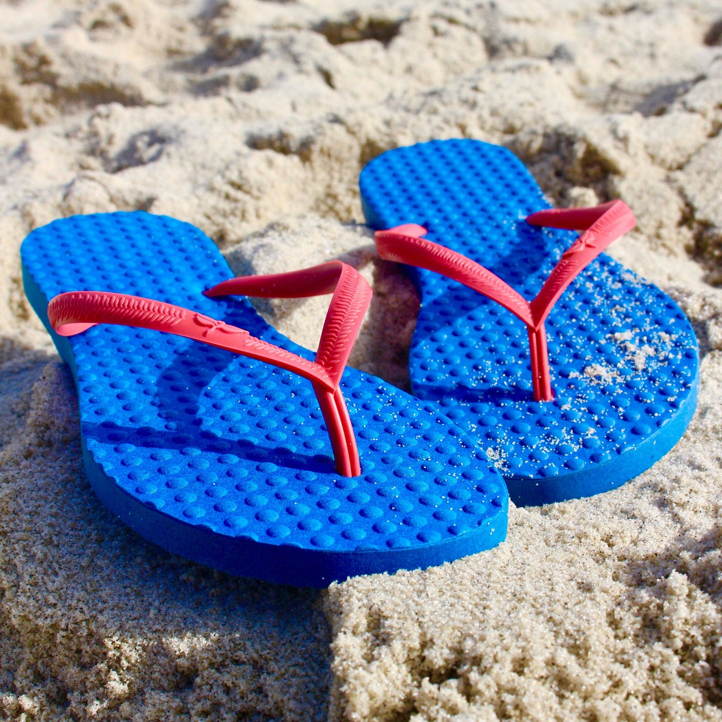 Sustainable Flip Flops | Navy & Watermelon Straps