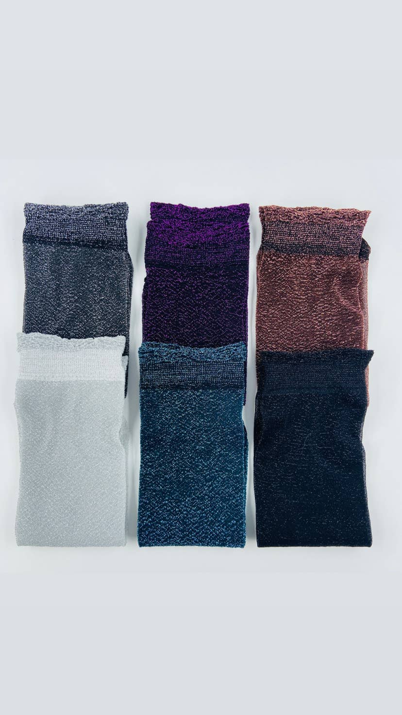 Léa pack of 6 pairs of fine glitter socks