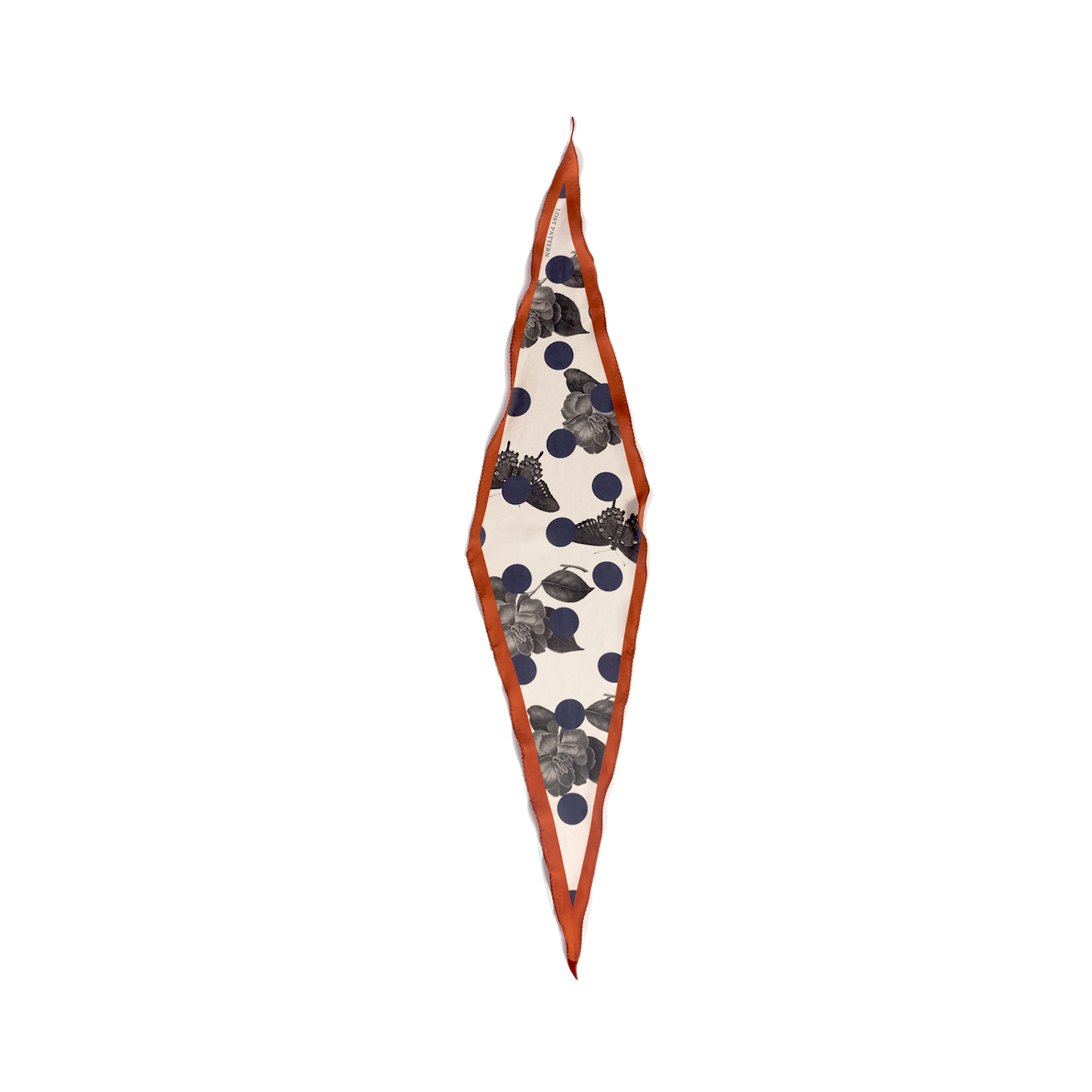 Noir Floral Silk Diamond Neckerchief