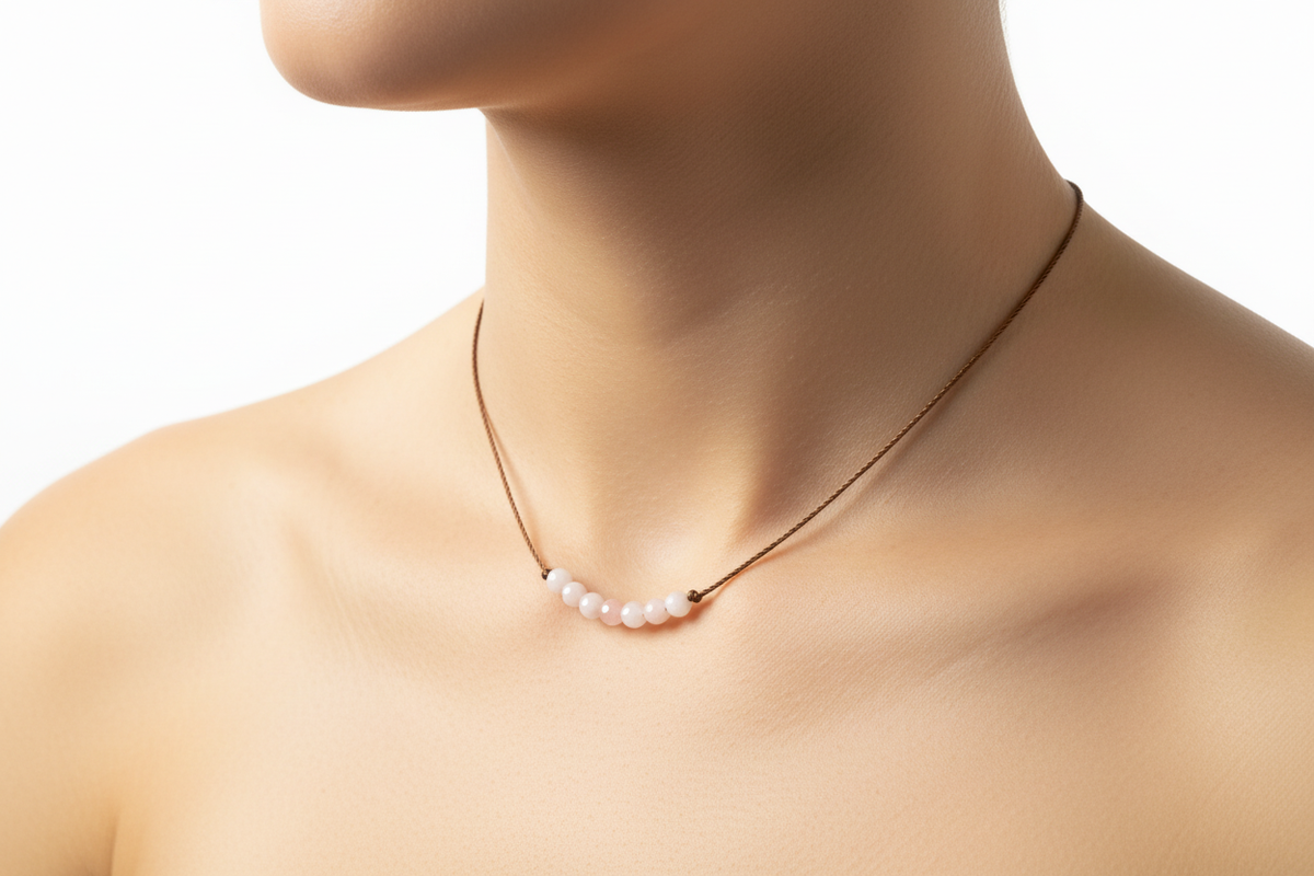 Pink Opal Creativity Necklace, October Birthstone