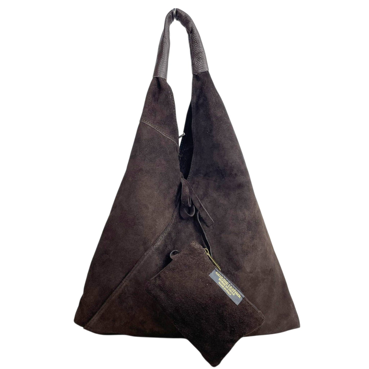 Suede Leather Shoulder Bag with Coin Purse