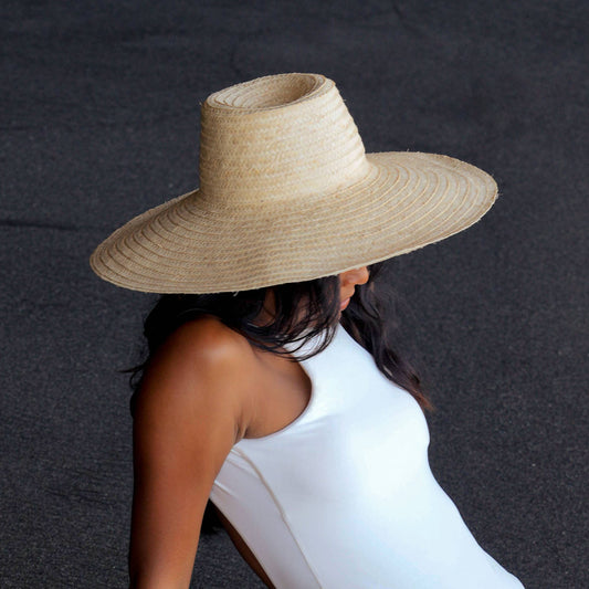 RIANNA Woven Straw Hat in Nude