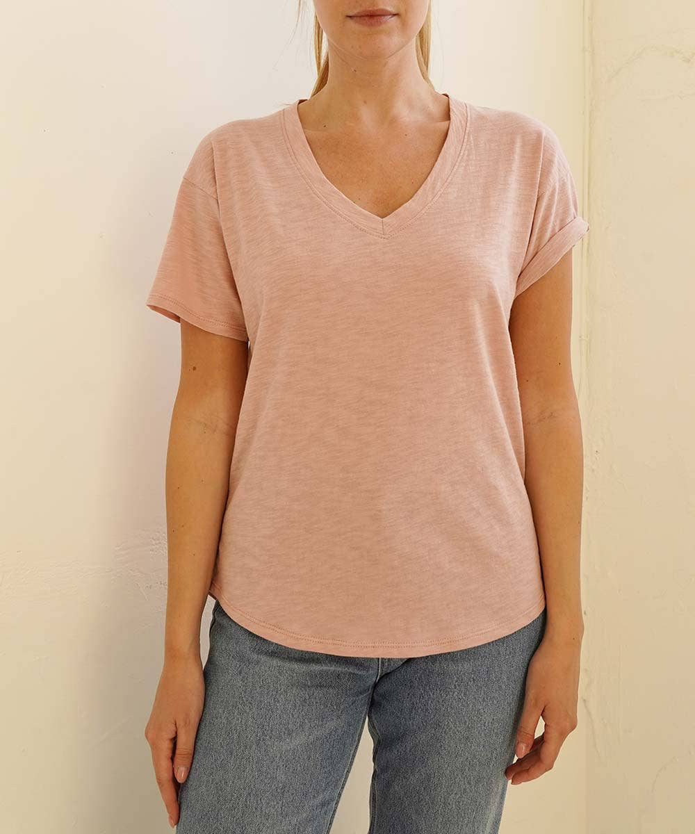 COTTON V NECK TOP