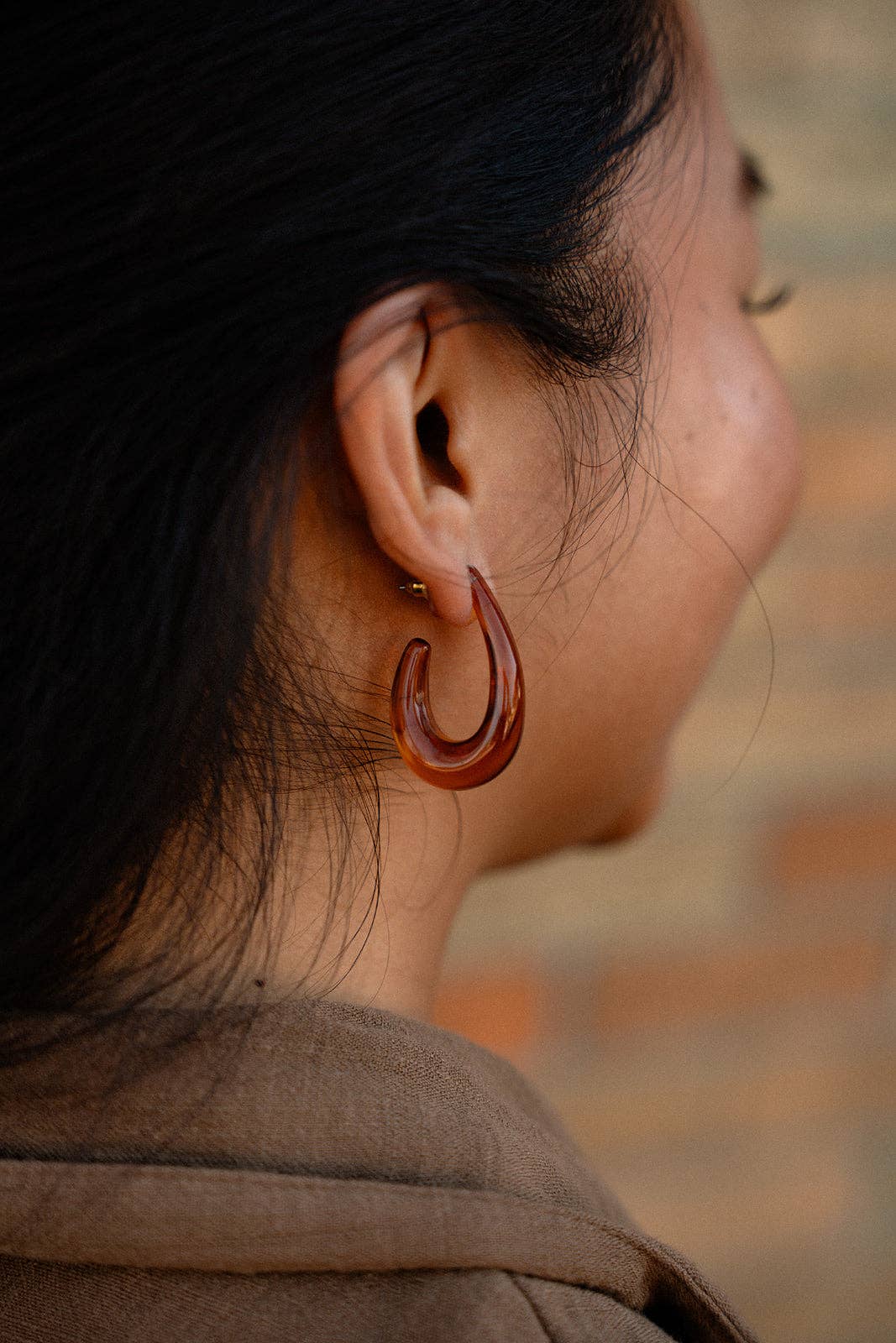 Julie Hoops - Amber // Fall, Resin, Jewelry, Earrings