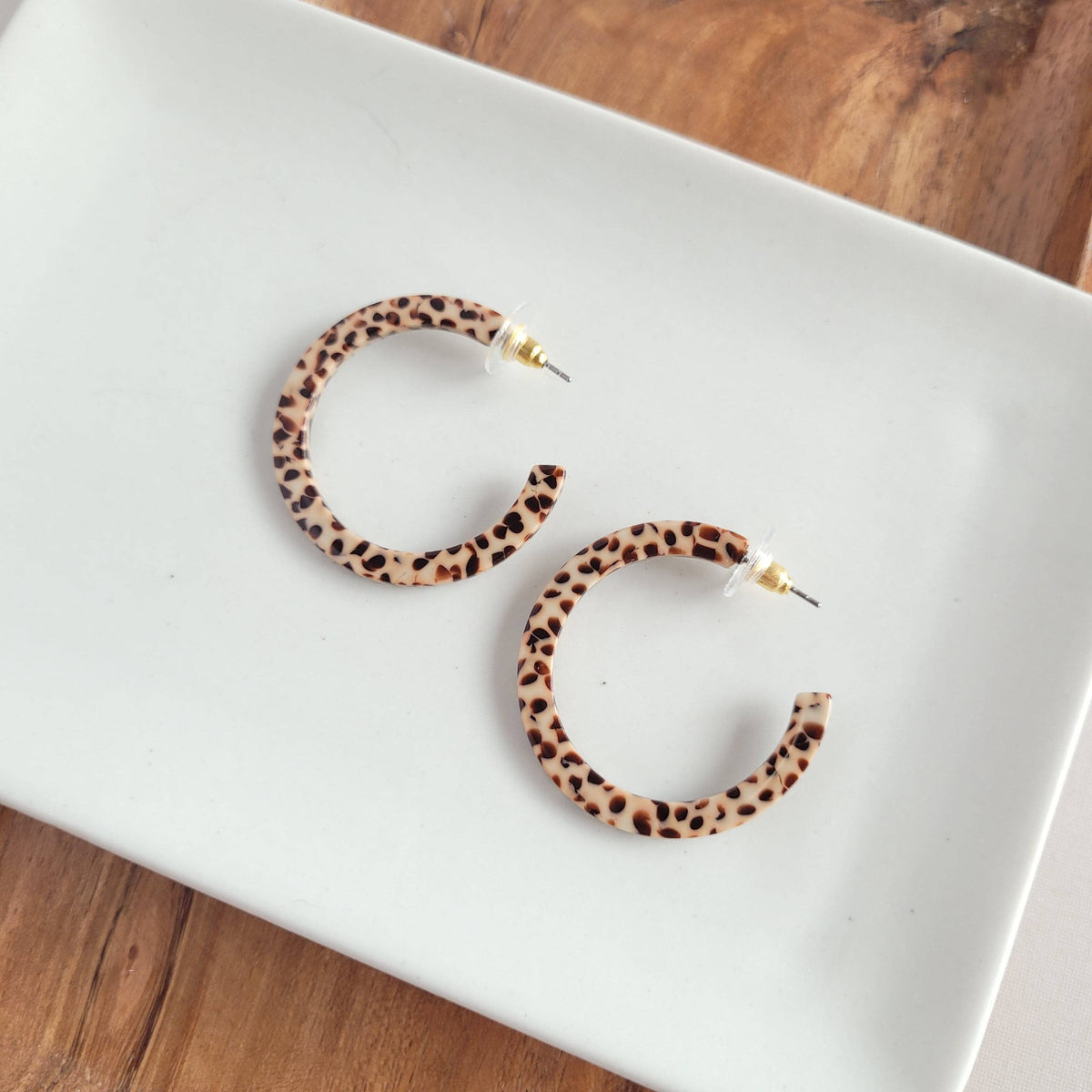 Camy Hoops - Brown Dot // Jewelry, Earrings, Fall