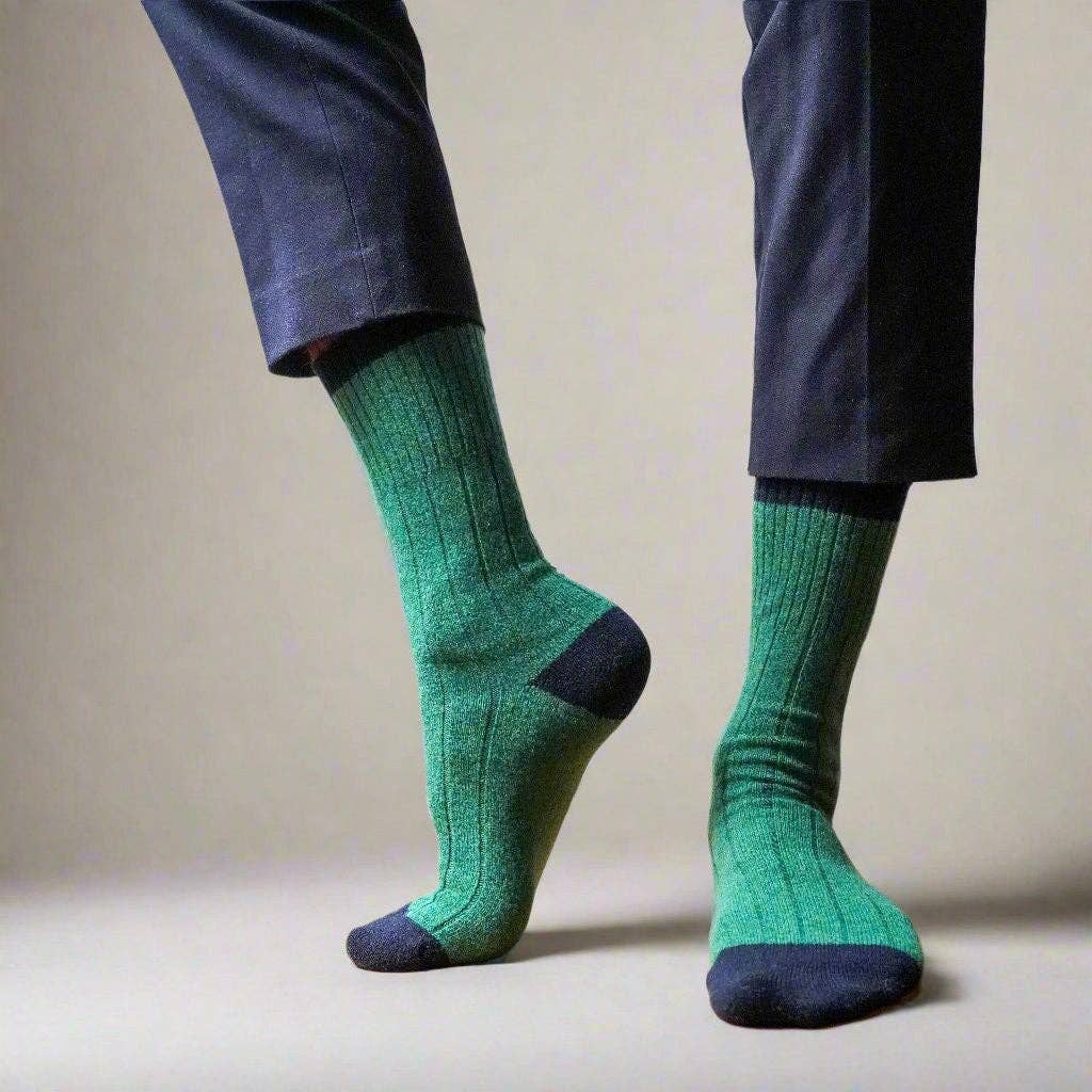 KLUE Merino Wool socks with Bands | Green and Black