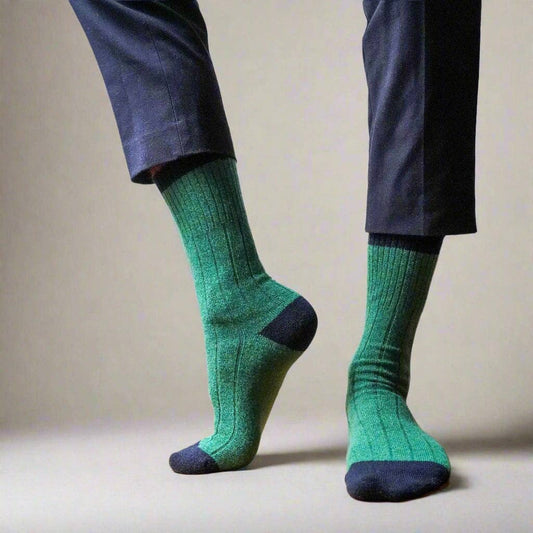 KLUE Merino Wool socks with Bands | Green and Black