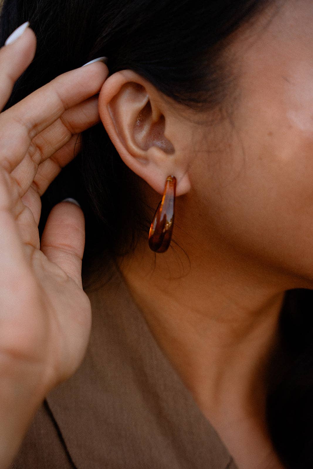 Julie Hoops - Amber // Fall, Resin, Jewelry, Earrings
