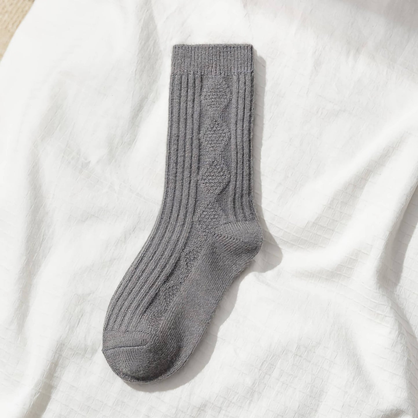 Autumn/Winter Women's Wool & Cashmere Striped Diamond Socks