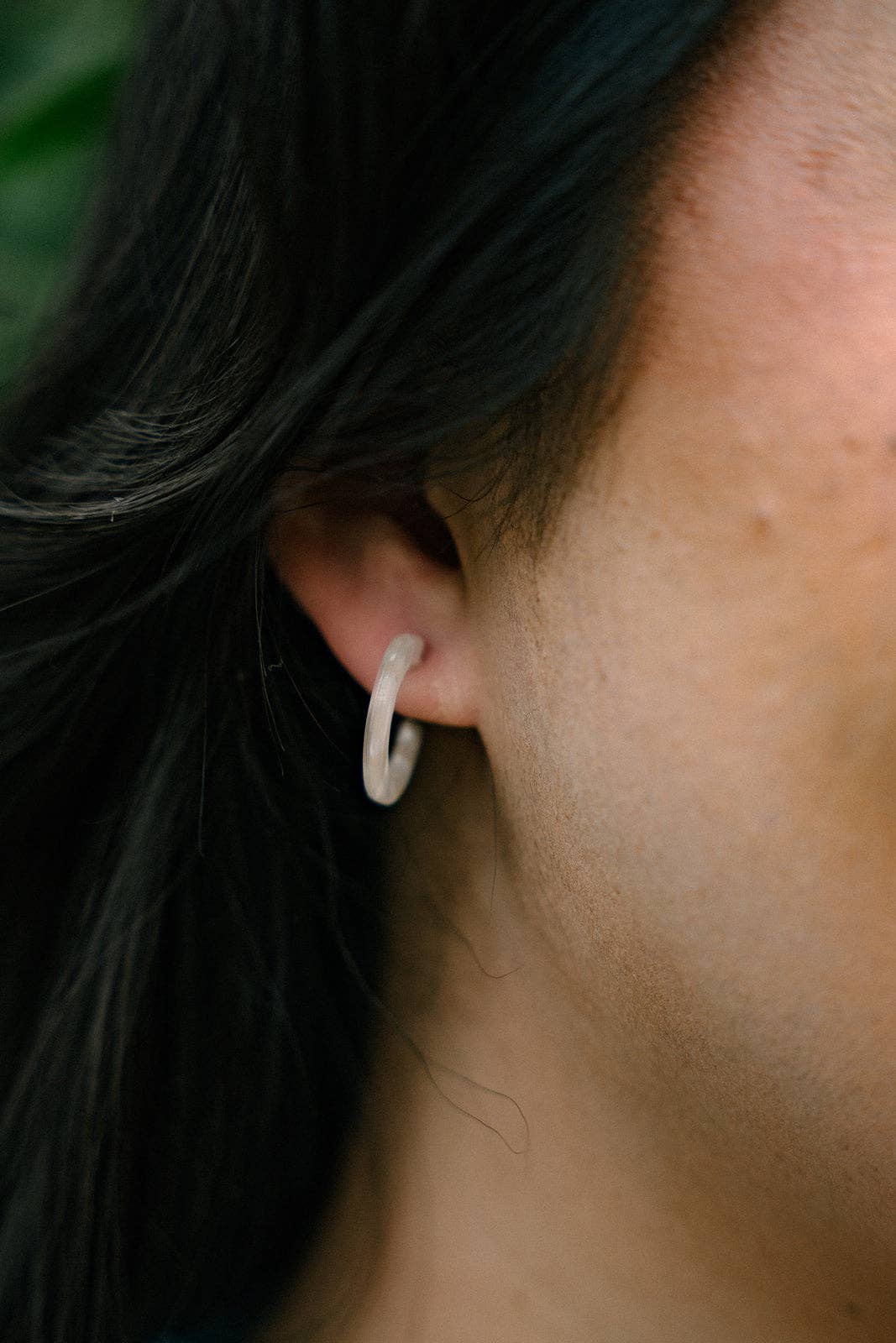 Micro Cam Mini Hoops - Ivory // Spring Summer Earrings