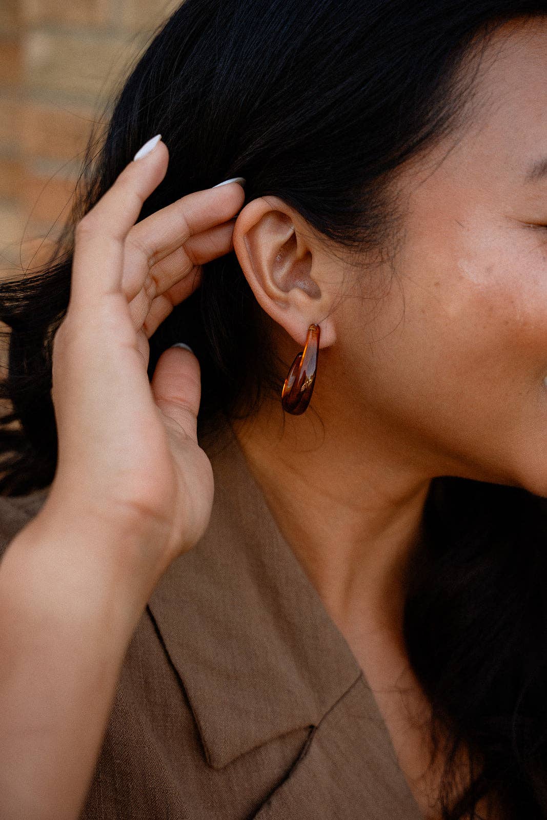 Julie Hoops - Amber // Fall, Resin, Jewelry, Earrings