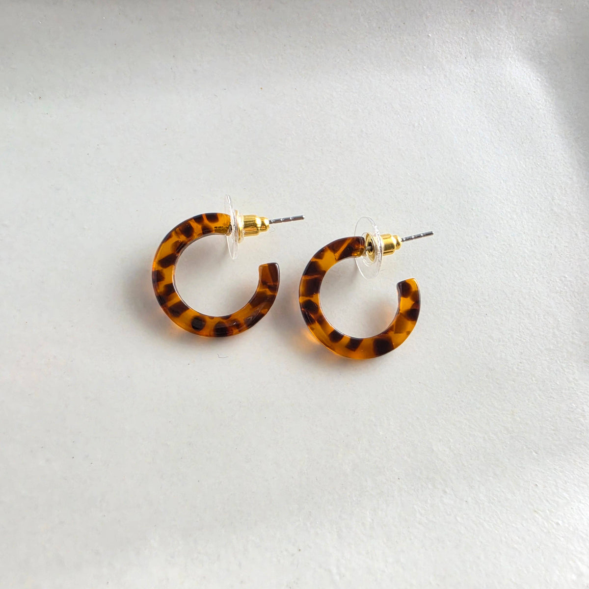 Micro Hoops - Amber Dot // Fall, Earrings, Jewelry, Acrylic