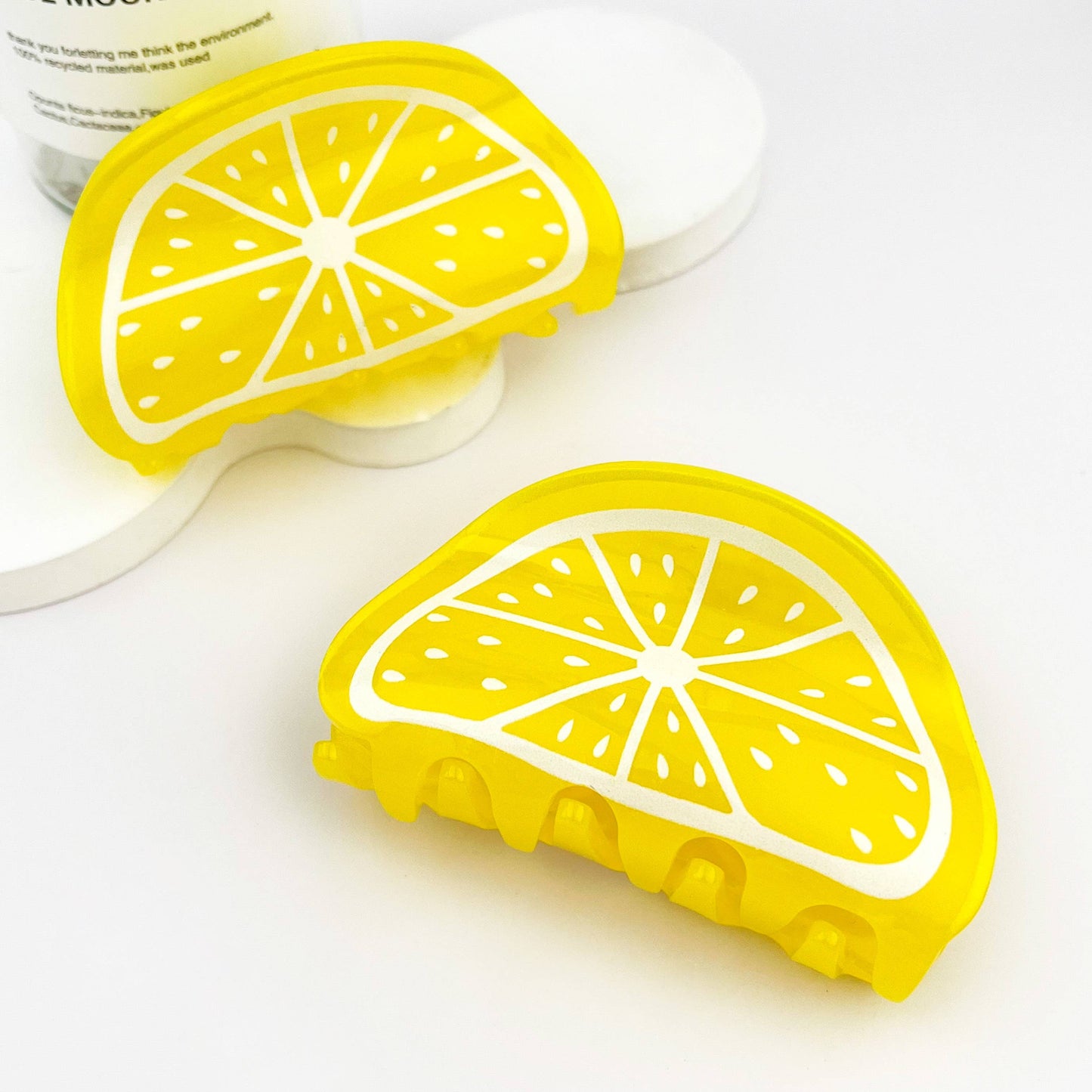 Vibrant Yellow Lemon Fruit Hair Claw Clip – Fresh & Cute