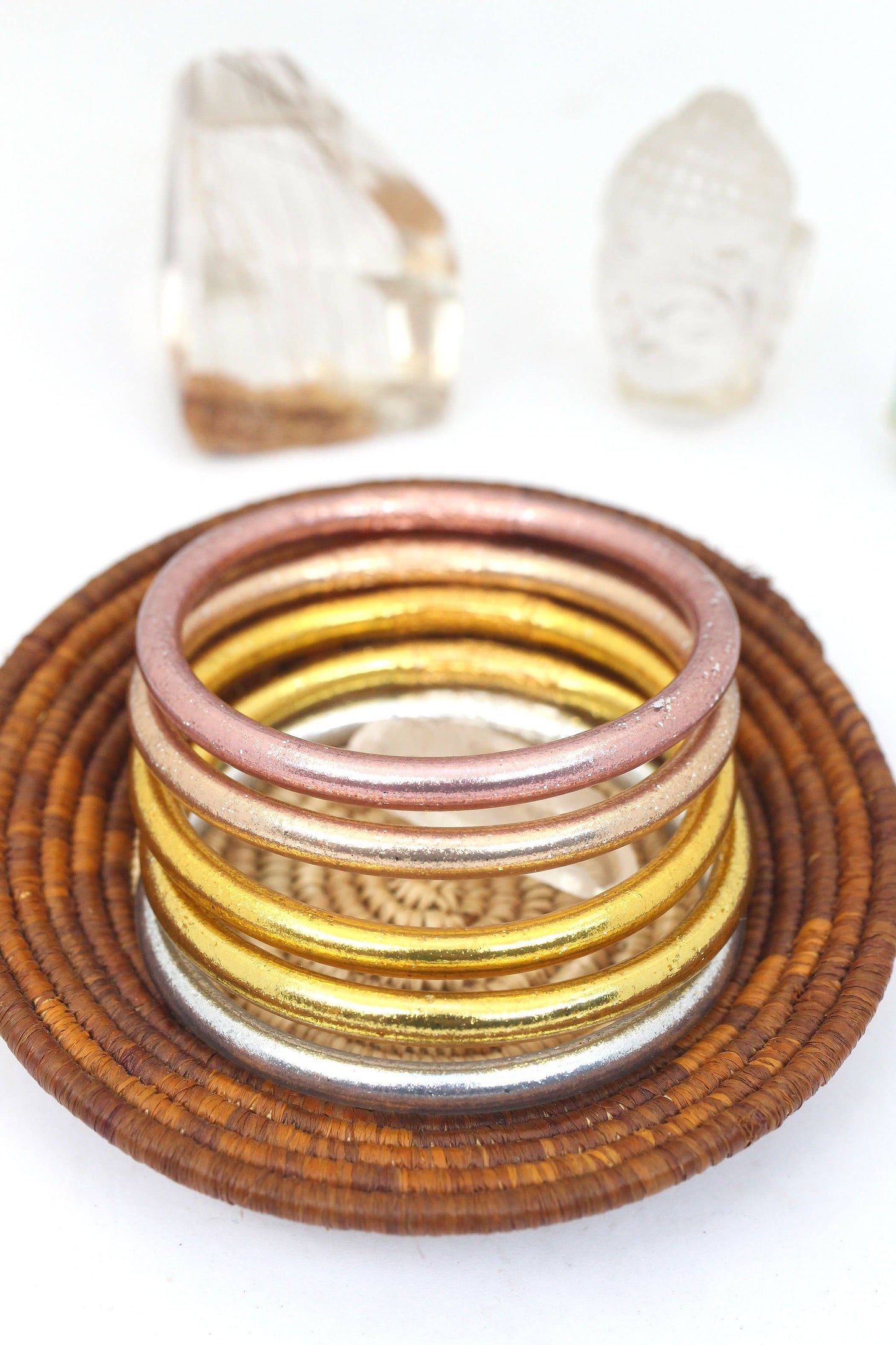 Wide Buddha Temple Bracelets, Mantra Bangles