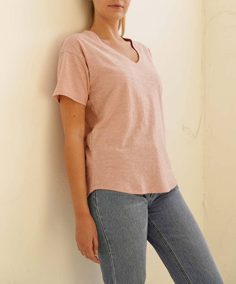 COTTON V NECK TOP