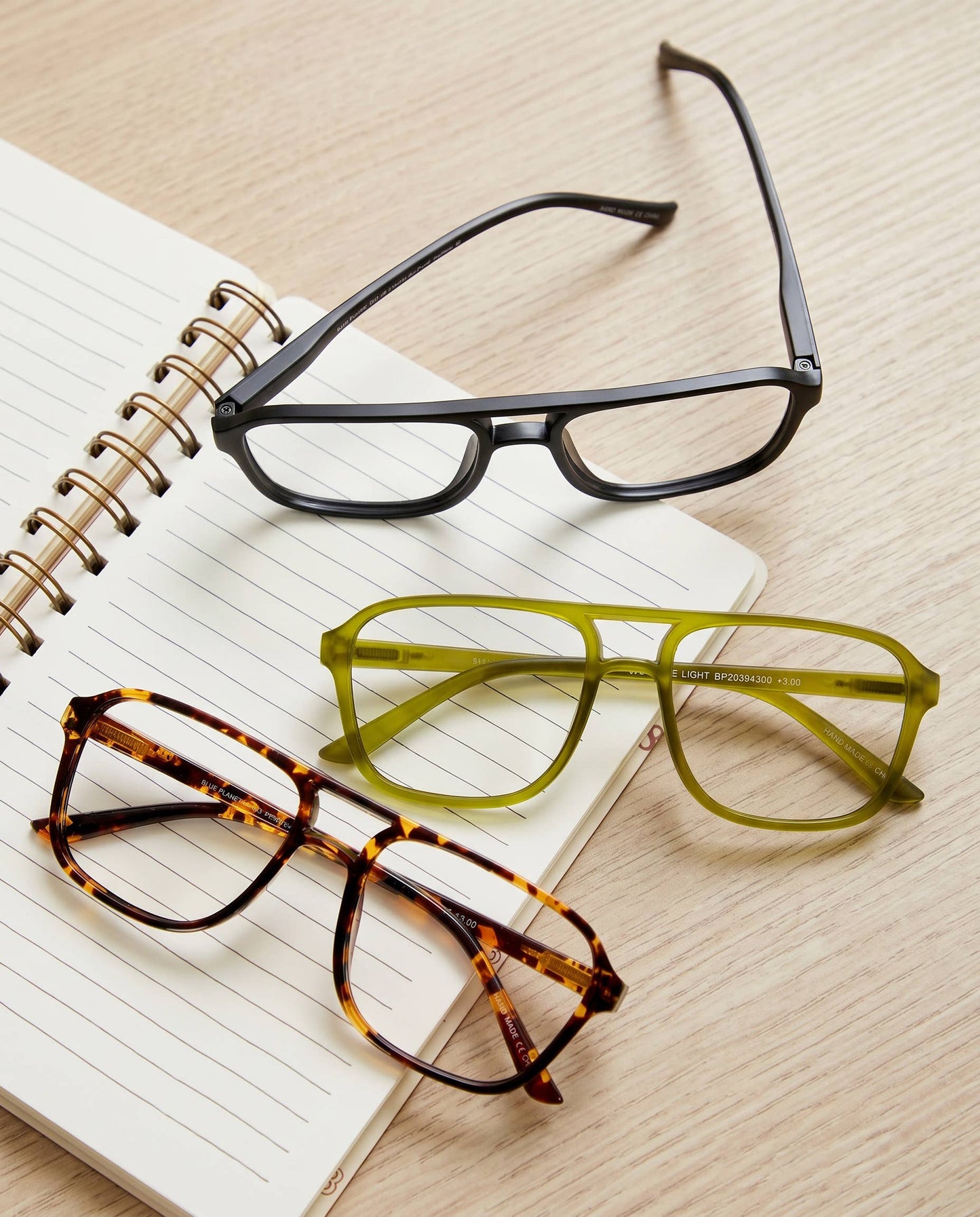 BP20391 - NEW Jax Aviator Brown Marble Blue Light Reader
