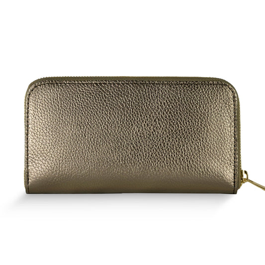 Italian Genuine Metallic Calf Leather Wallet 651088