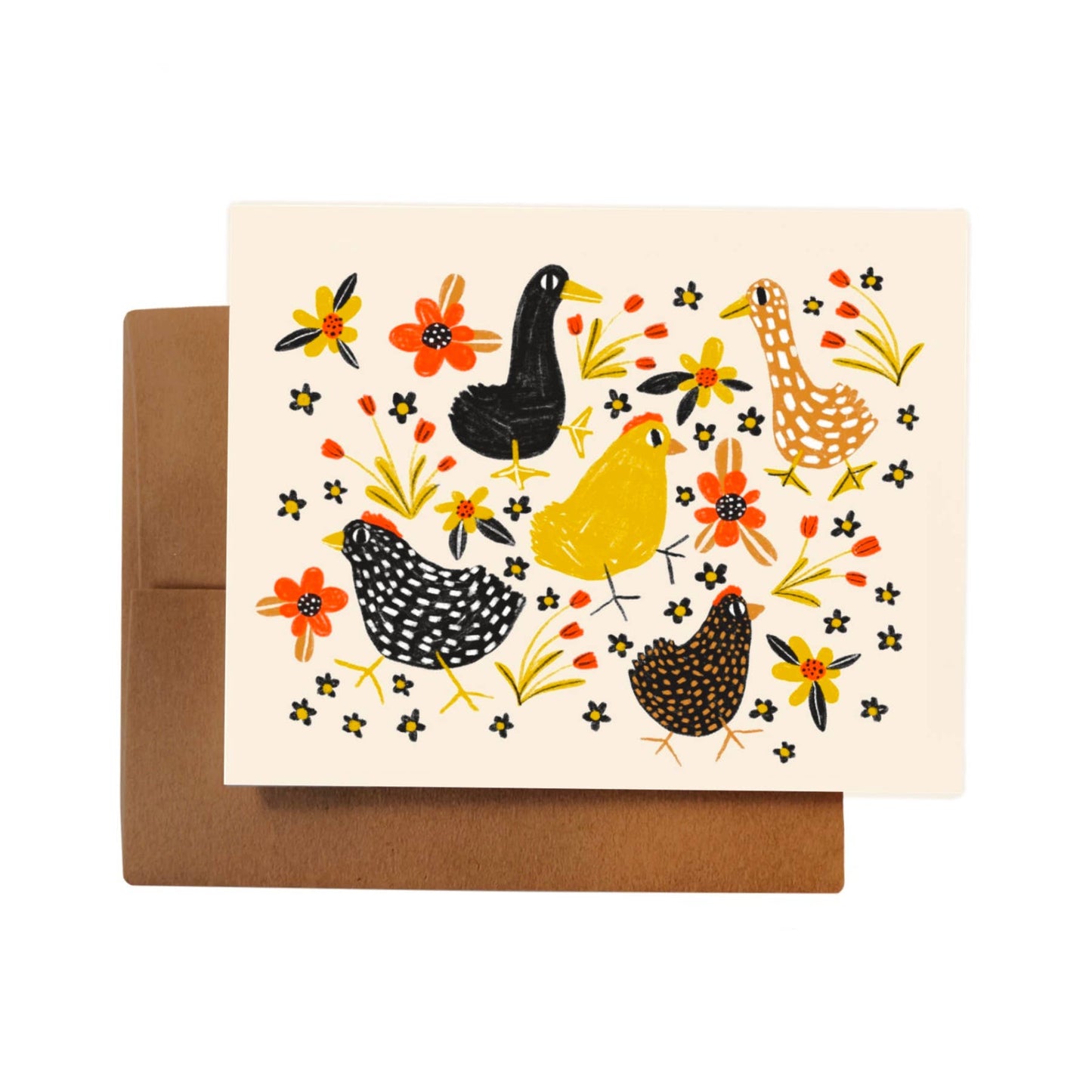 FARM FRIENDS & FLOWERS Greeting Card