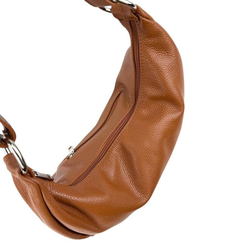Italian Leather Crescent Design Shoulder Bag 58038