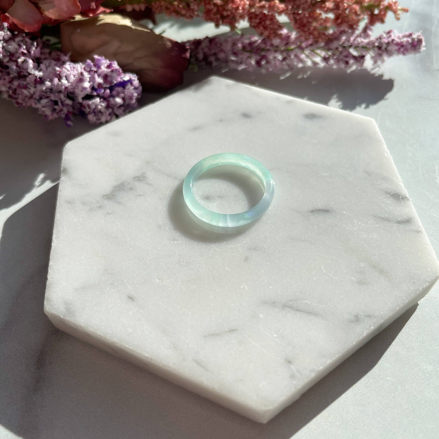 Spring Round Ring Collection Resin Stacking Rings
