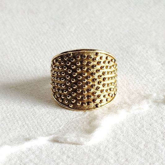 Brass ring studded circle handmade #BX05