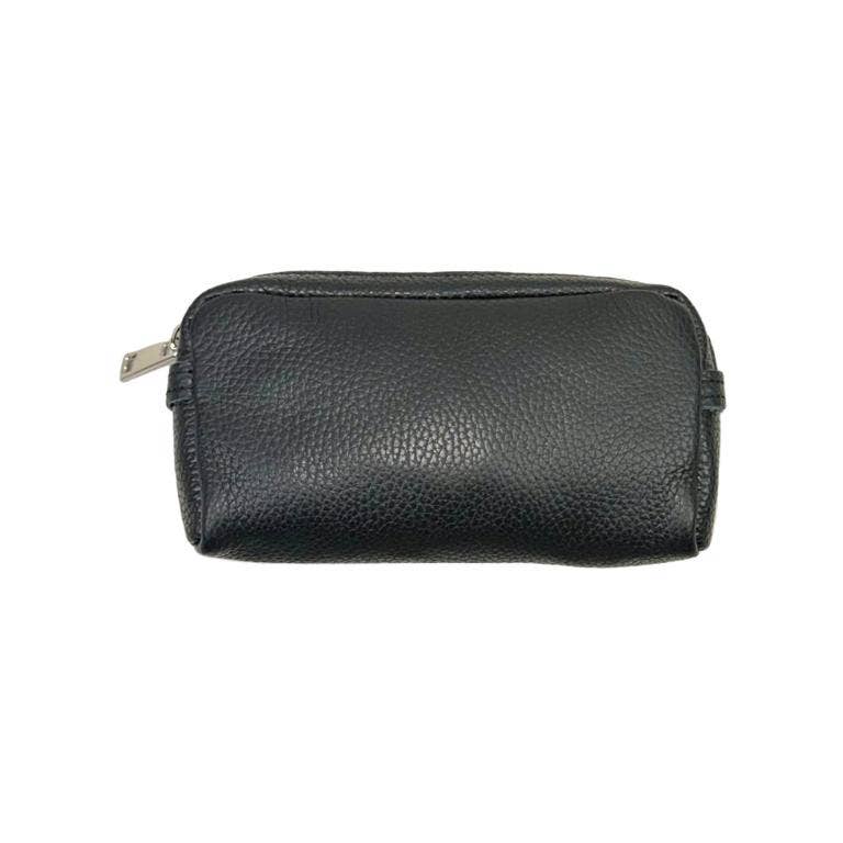 Women's High Quality Zippered Leather Toiletry Bag on Sale