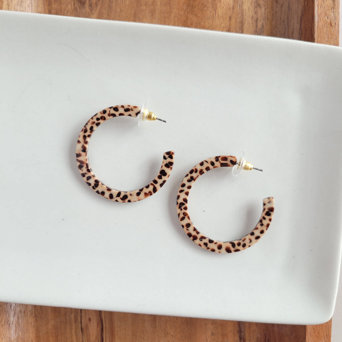 Camy Hoops - Brown Dot // Jewelry, Earrings, Fall