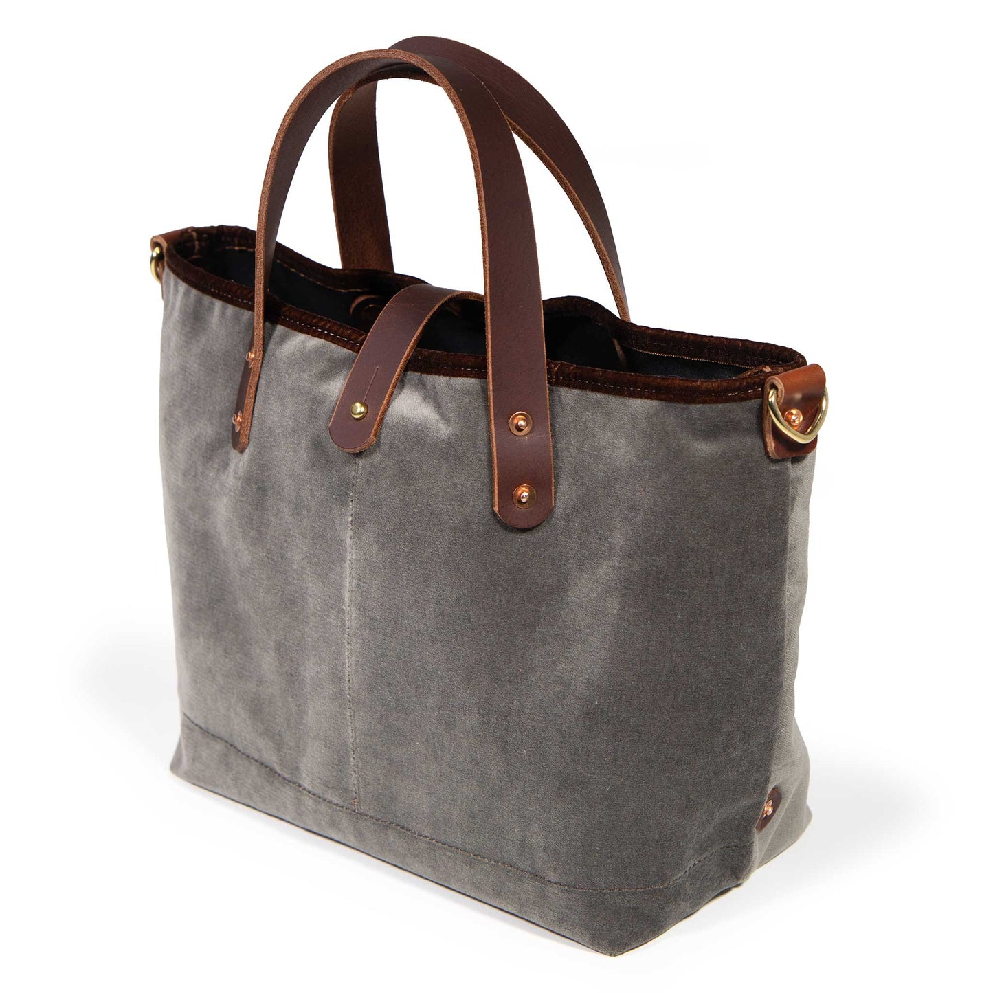 Luxe Velvet Mini Tote-Smoke