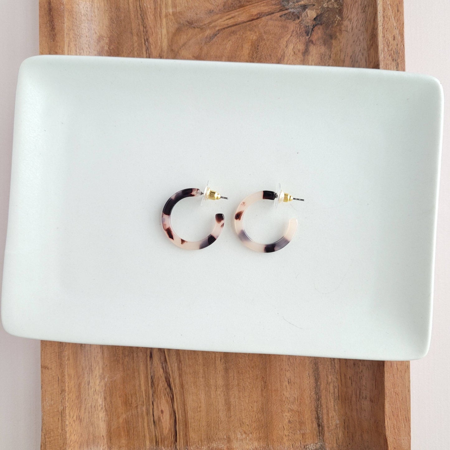 Cam Mini Hoops - Blonde Tortoise // Jewelry, Earrings, Fall