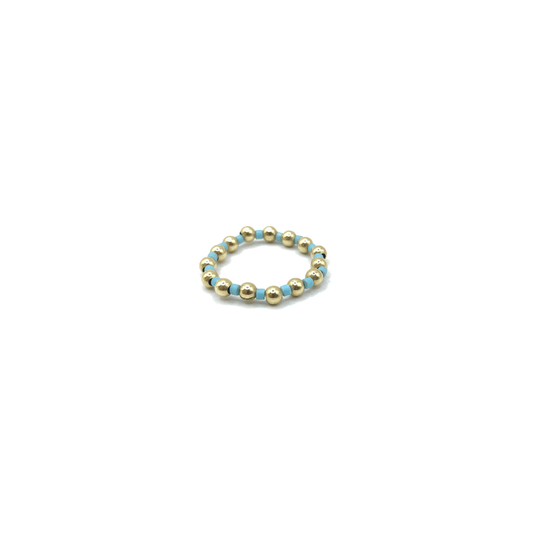 #03 DENIM Blue & Gold Filled3mm Waterproof Stretch Ring