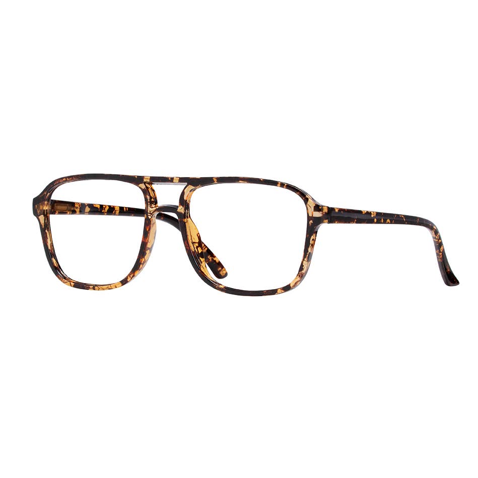 BP20391 - NEW Jax Aviator Brown Marble Blue Light Reader