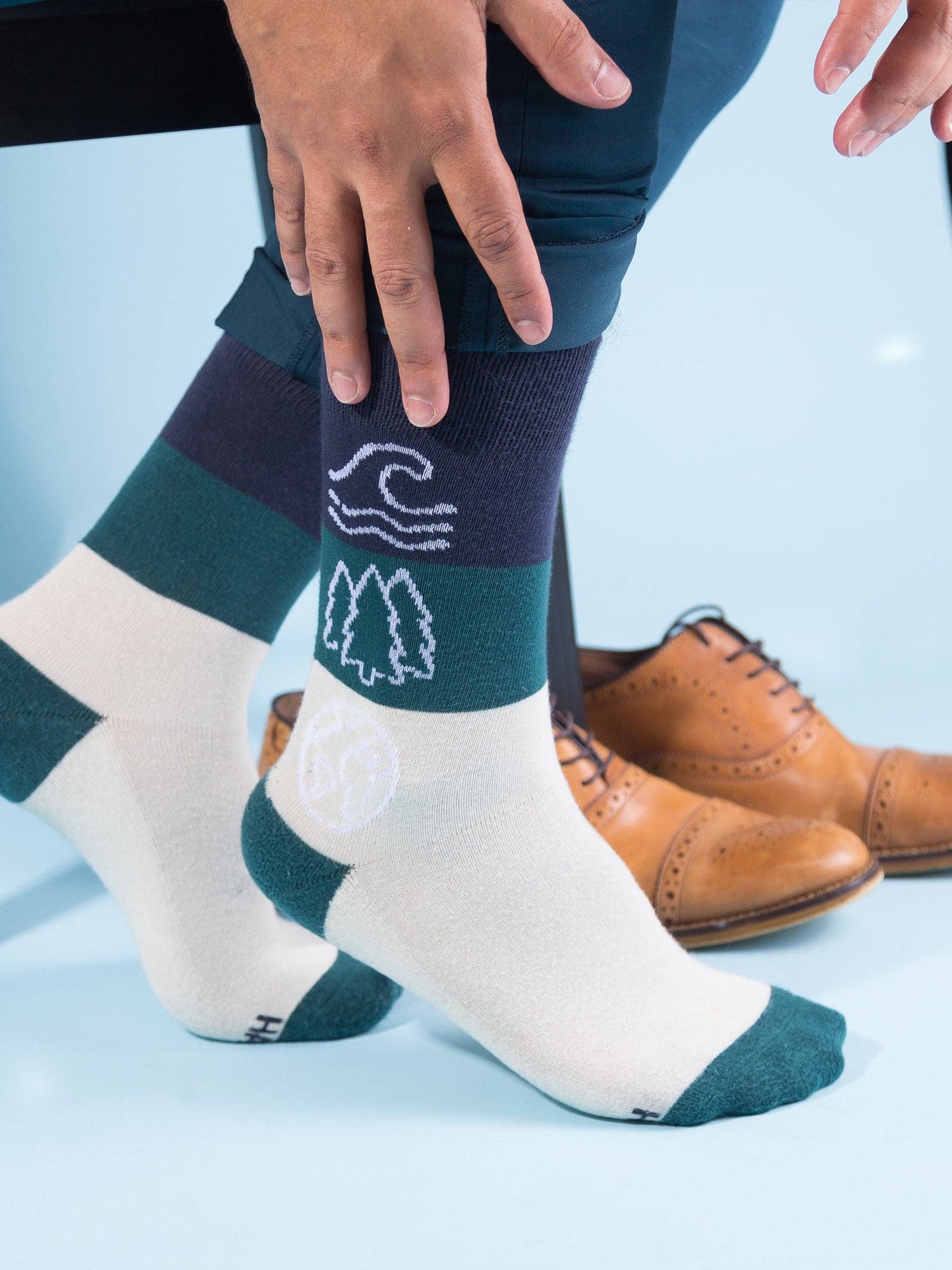 Happy Earth Men's + Women's Organic  Socks | Blue, Green