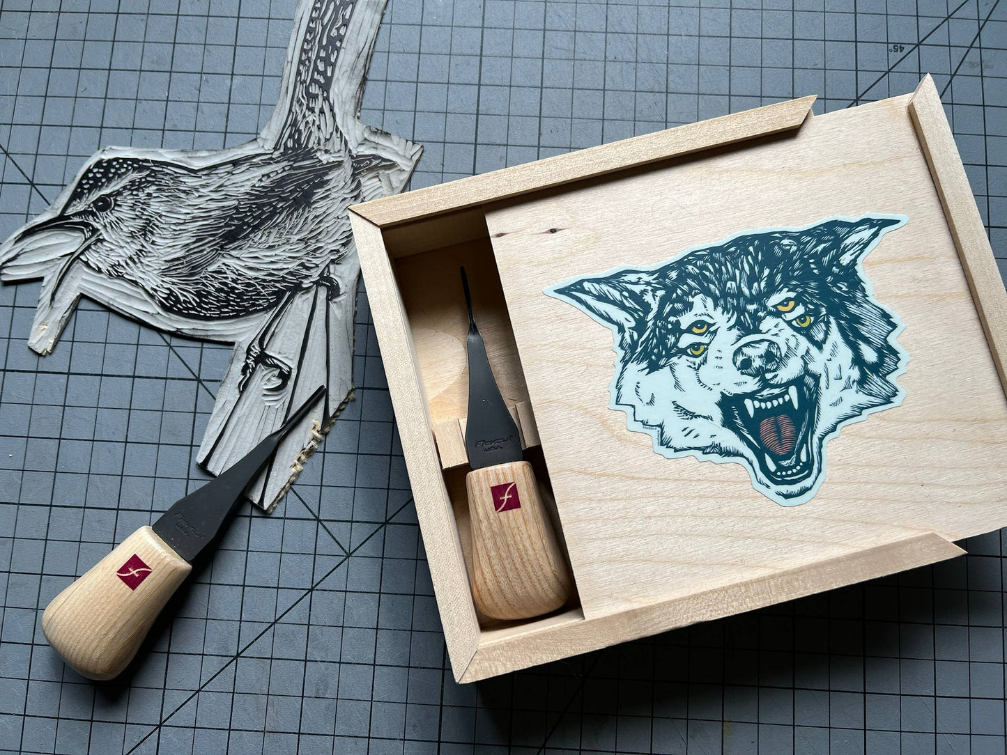 Wolf head sticker