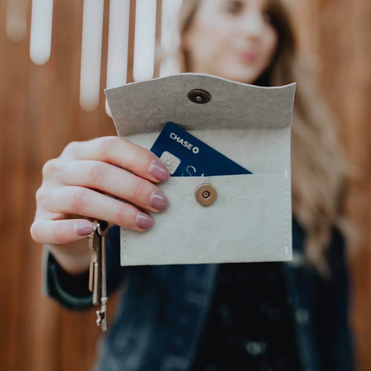 Washable Paper Mini Clutch: Latte