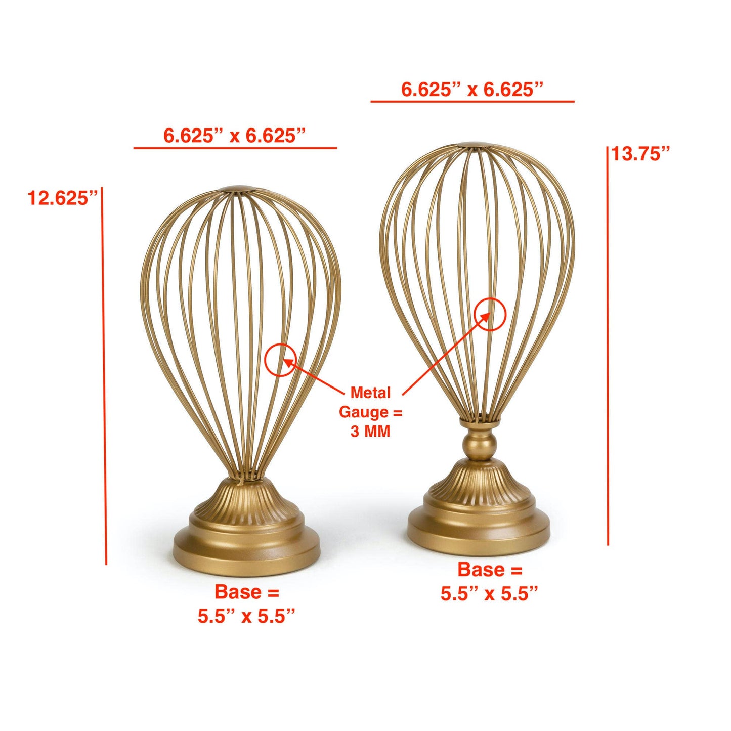 Balloon Wire Hat Stands - Set of 2