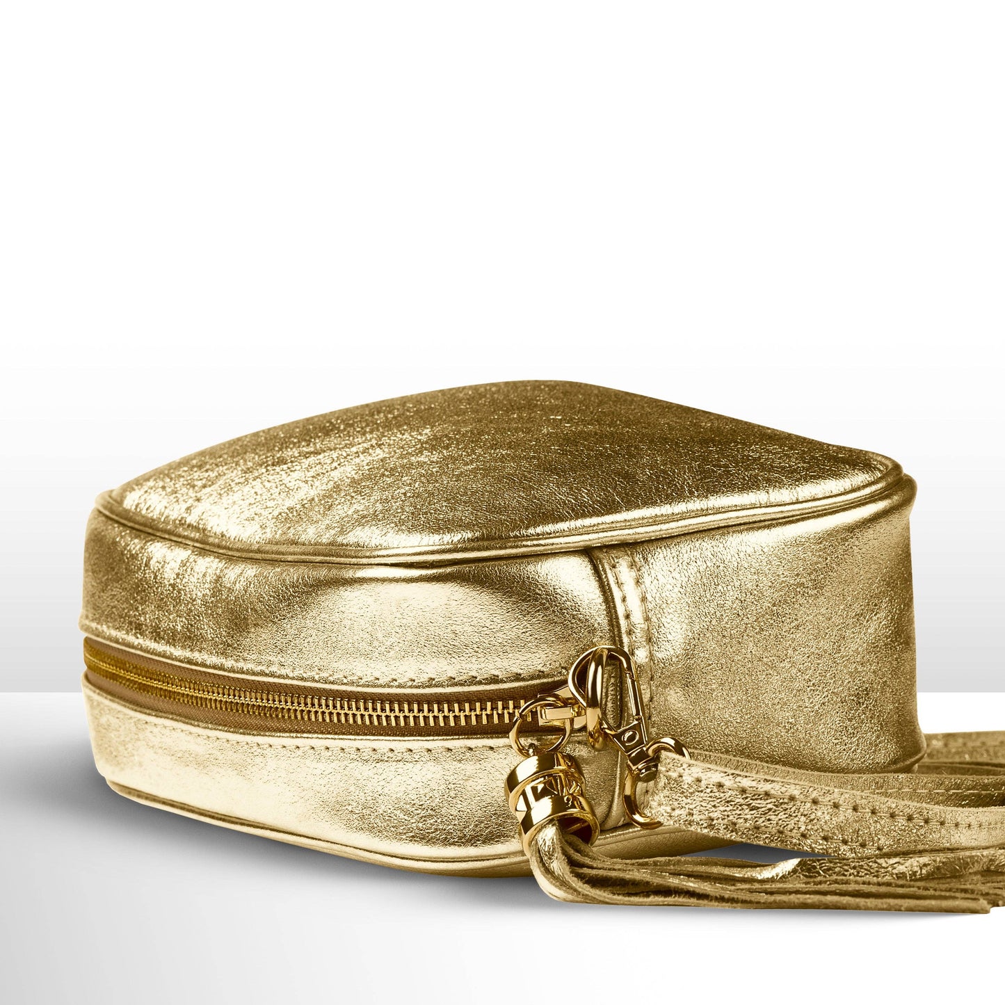 Italian Genuine Metallic Suede Crossbody Bag 231302