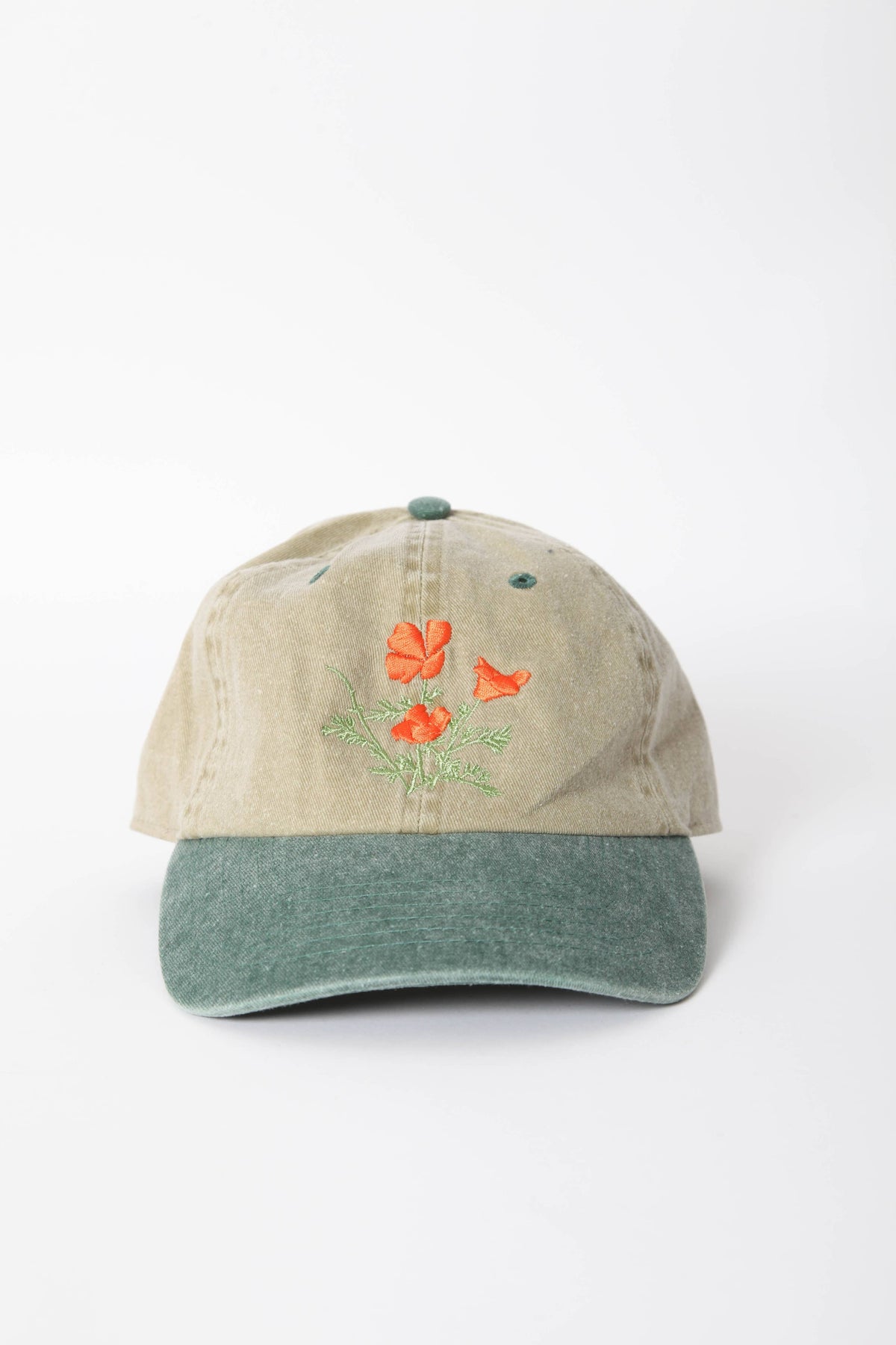 Poppy Cap - Two Tone Green