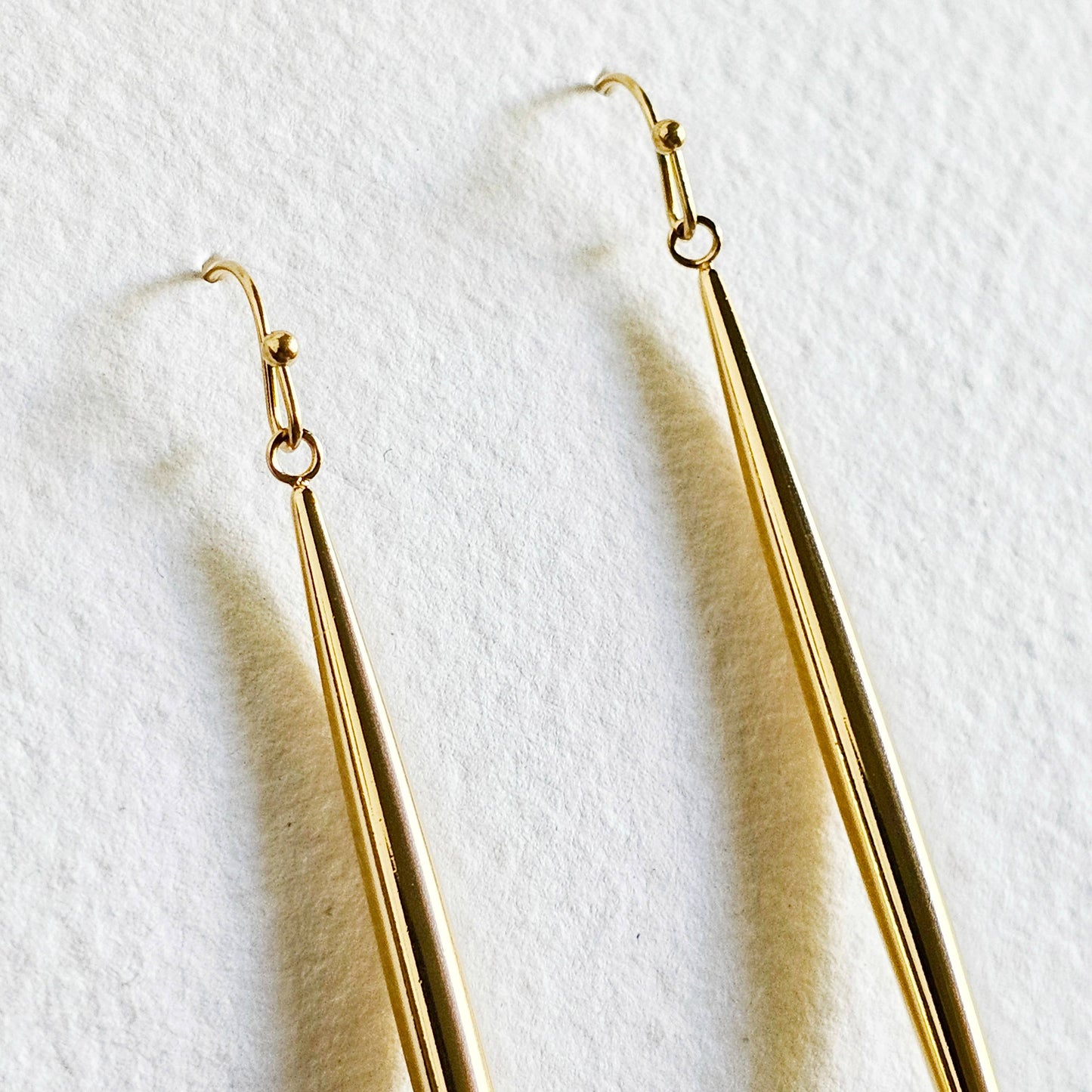 Long needle spear spike earrings 18kt high quality #BX18